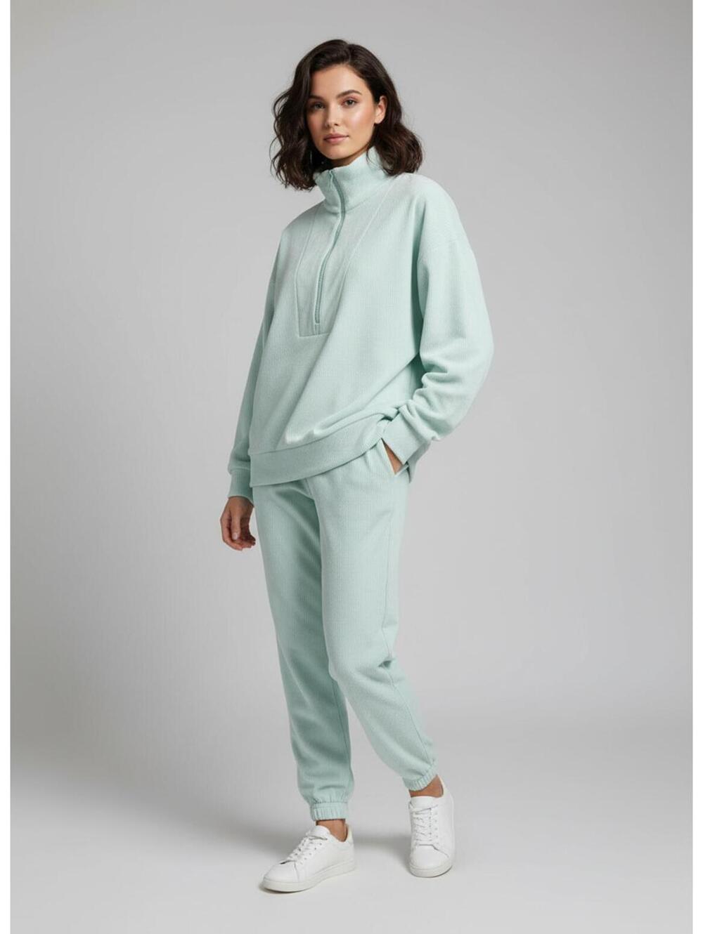 All in Motion Mint Quarter-Zip Sweatshirt and Jogger Set L